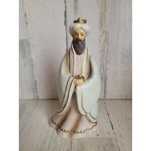 Vintage 3 king gift rustic ceramic figure xmas religious